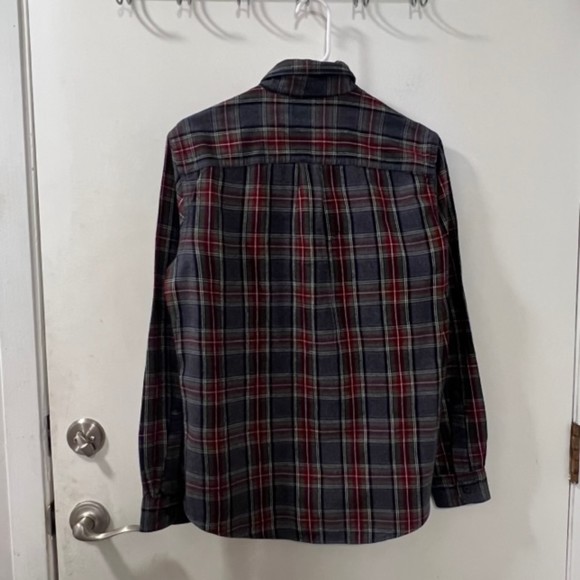 L.L. Bean Mens Grey Stewart Scotch Plaid Flannel Slightly Fittd LS Shirt Sz SM R - Picture 4 of 10